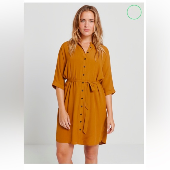 Frank & Oak ochre shirt dress - Picture 1 of 4